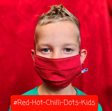 Load image into Gallery viewer, Kindermaske #Red-Hot-Chilli-Dots-Kids
